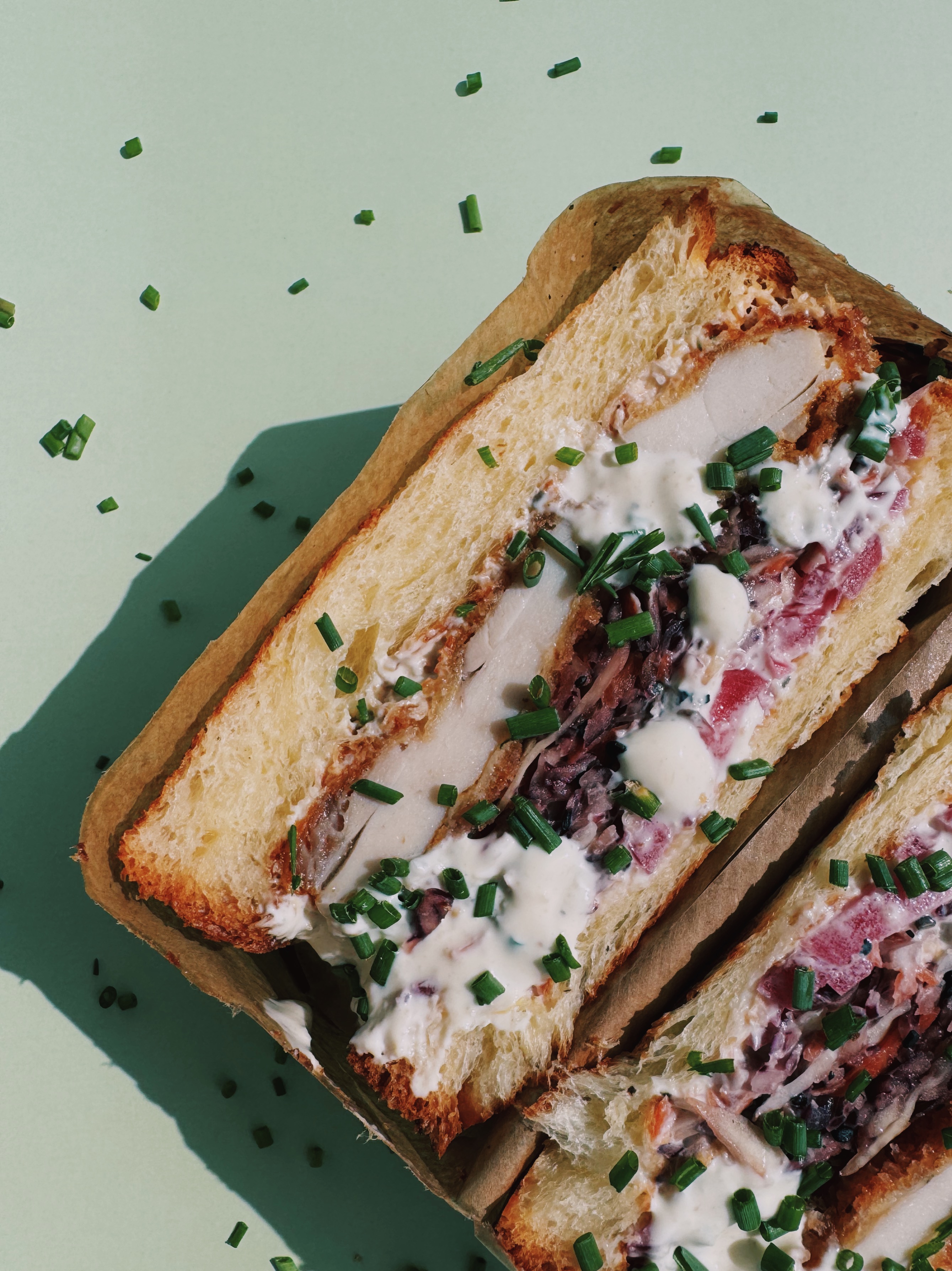 Hot gourmet sandwich de poulet frit